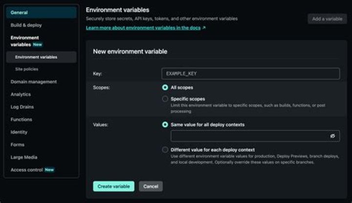 Adding a new environment variable.