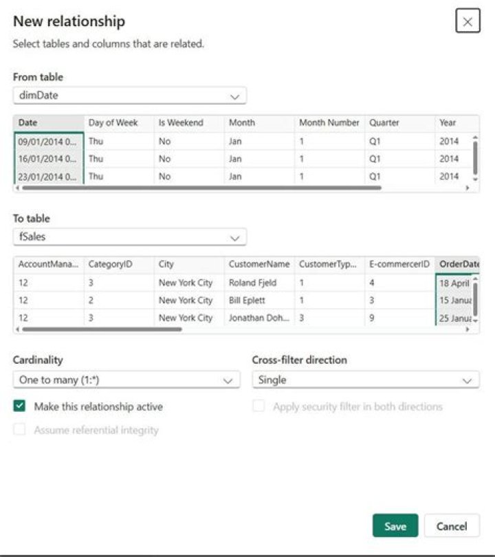 Advanced column OrderDate