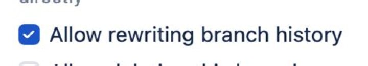Allow rewriting branch history