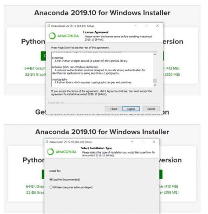 Anaconda installation options on Windows