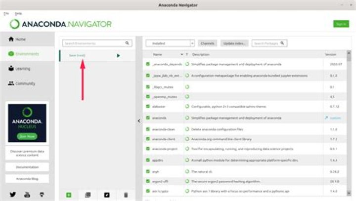 Anaconda Navigator environments