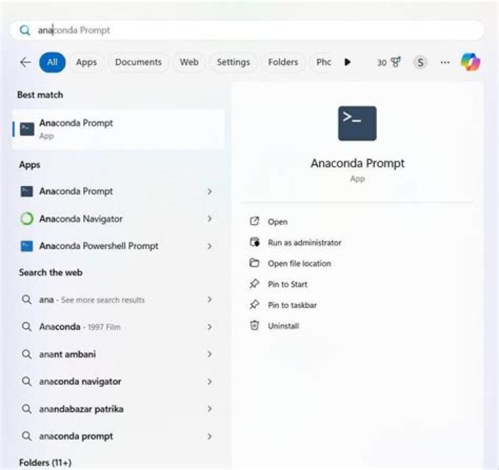 Anaconda Prompt Screenshot