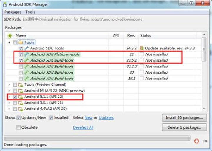 Android SDK Manger from Visual Studio