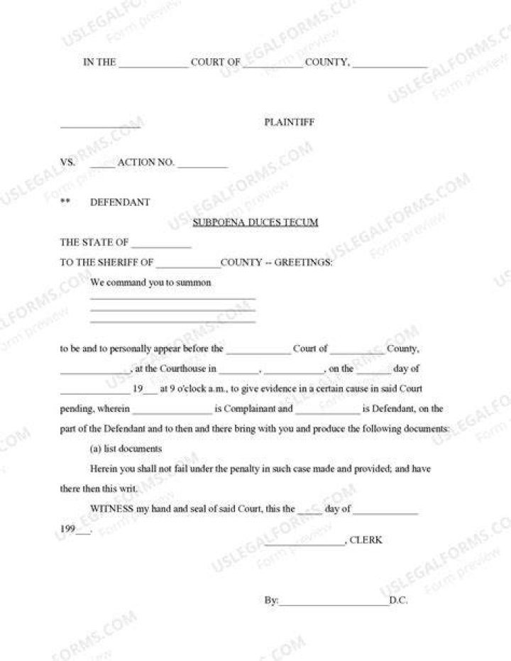Can a subpoena duces tecum be served on a party?