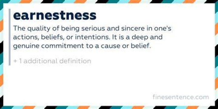 Can you use earnestness in a sentence?