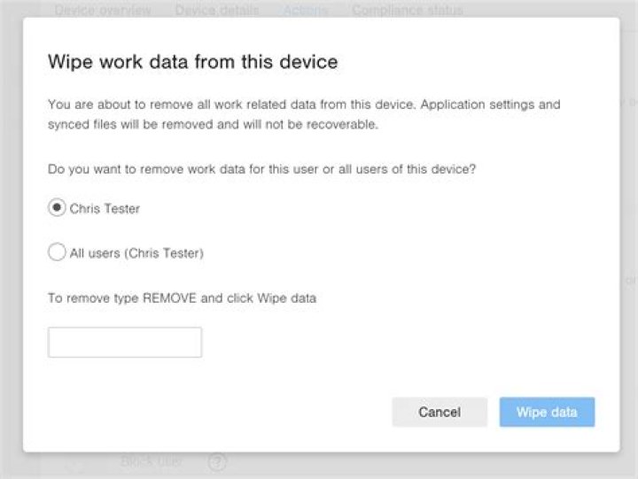 Click wipe Data