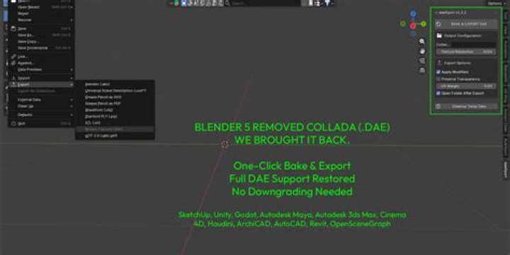 collada export settings for blender
