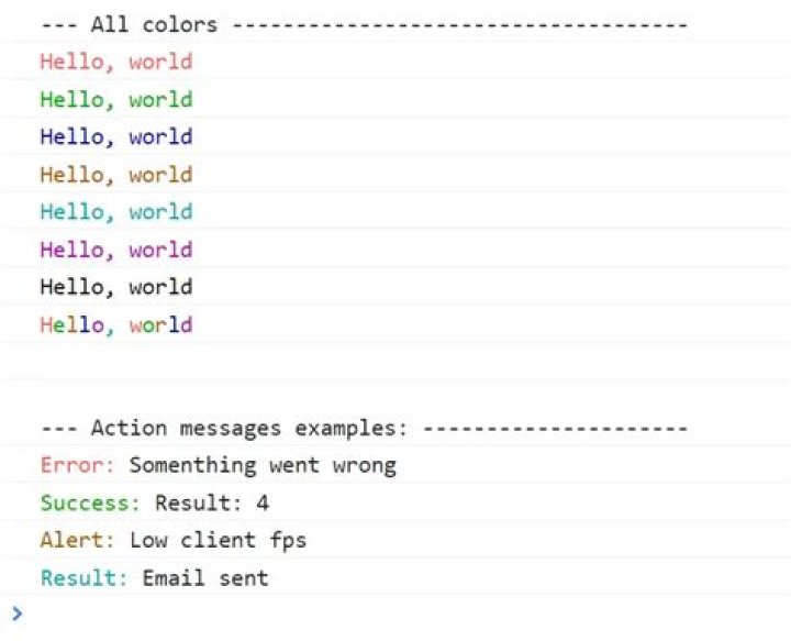 colorful console log