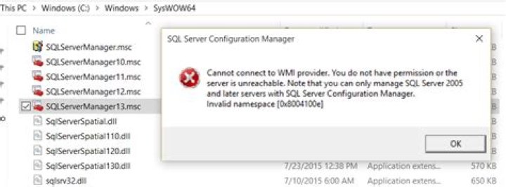 Configuration manager error