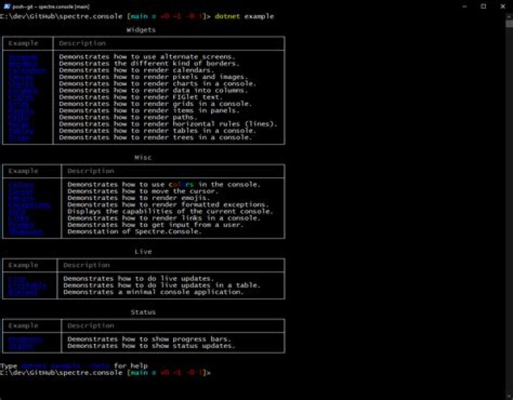 Console example
