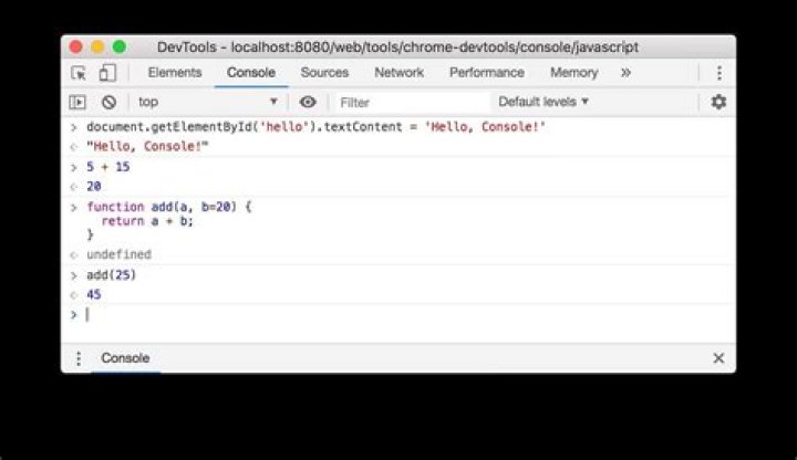 console output - expected