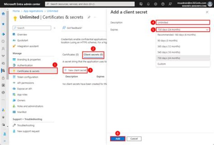 Create client secret