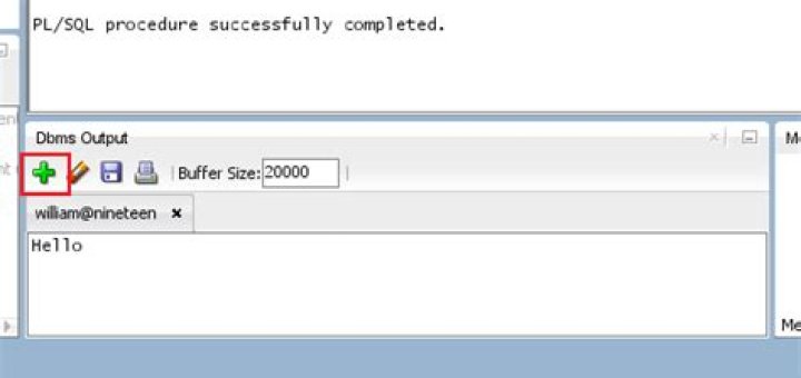 DBMS Output window