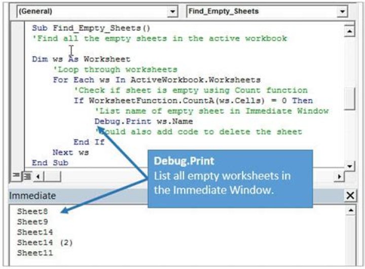 Debug.Print outputs to the Immediate window