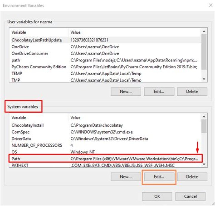 Environment Variables > Path