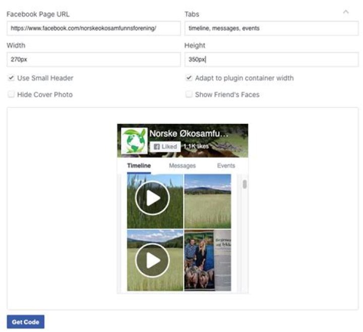 Facebook developer page