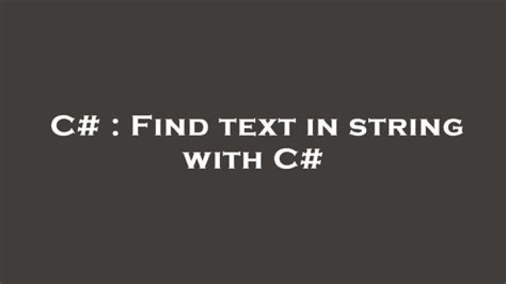 Find text in string with C#