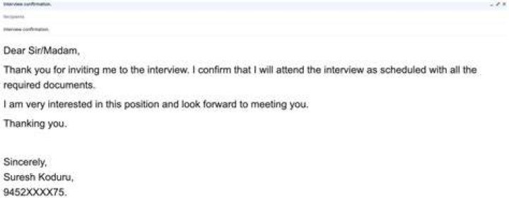 For attending for interview?