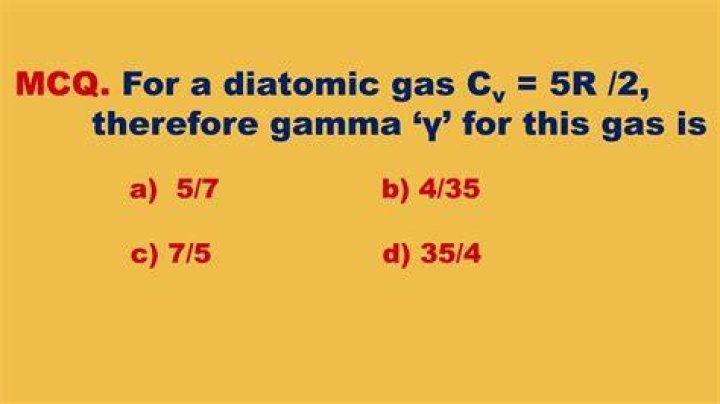 For diatomic gas gamma value is?