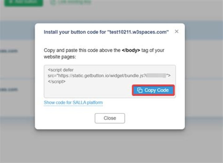 get code button
