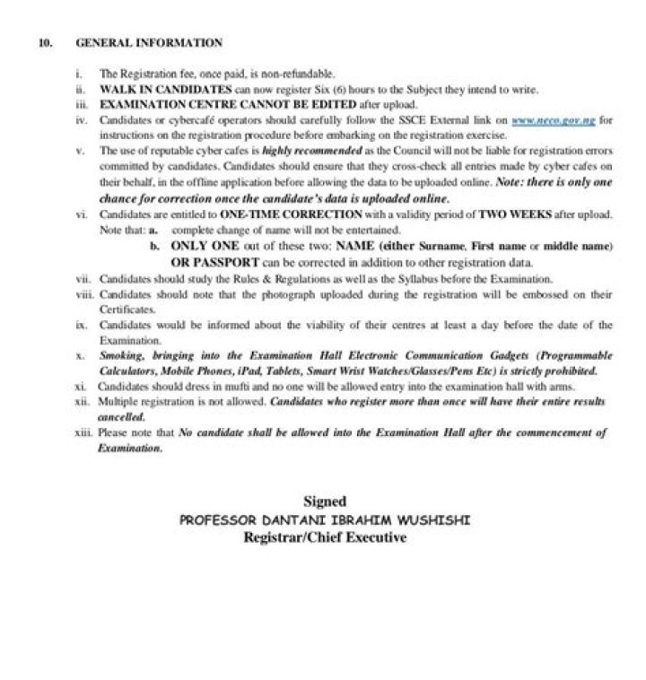 Has neco enrollment started?