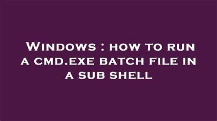 how to run a cmd.exe batch file in a sub shell