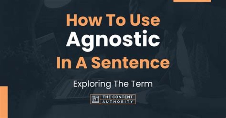 How to use agnostic in a sentence?