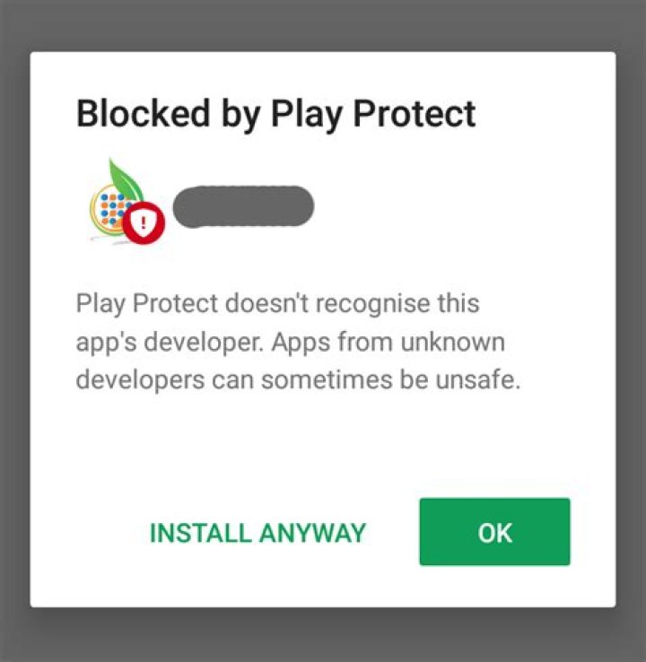 installation app blocked by play protect