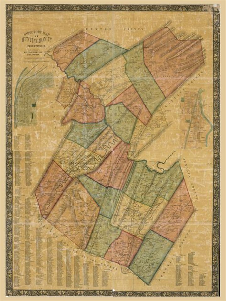 Is huntingdon county pa in yellow?