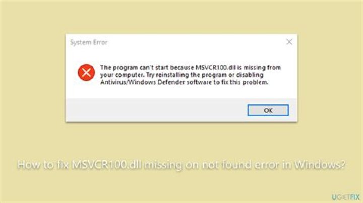 msvcr100.dll error