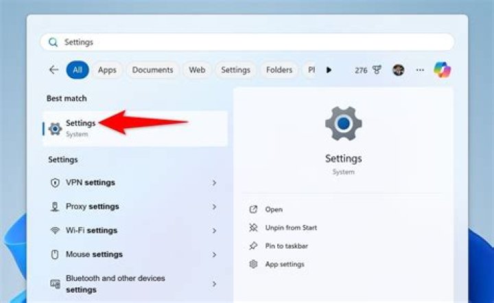 Open Settings