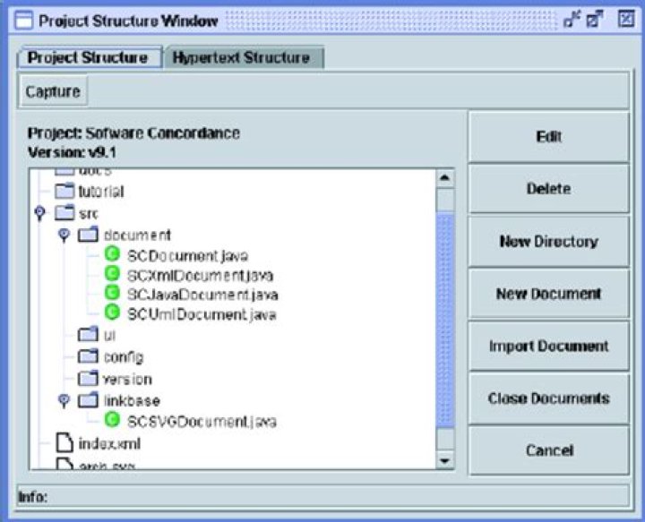 Project structure window