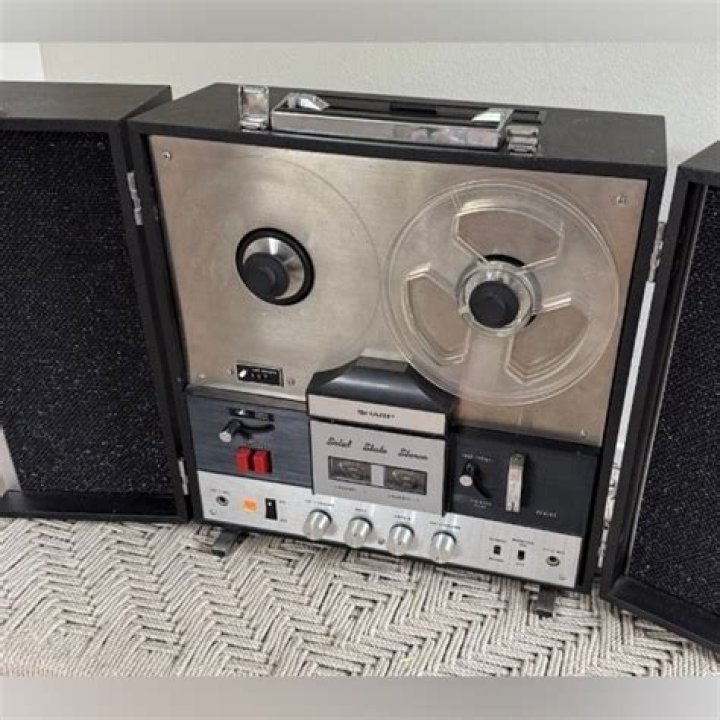 Reel-to-reel portable tape recorder, mid-20th century.