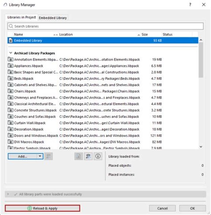 reload libraries