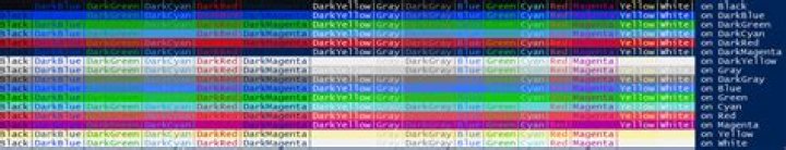 screenshot of colourful output