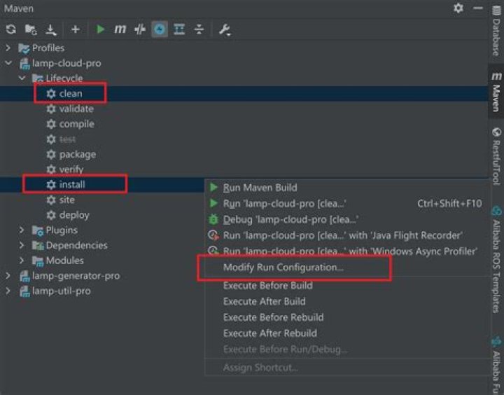 Screenshot of run configruations
