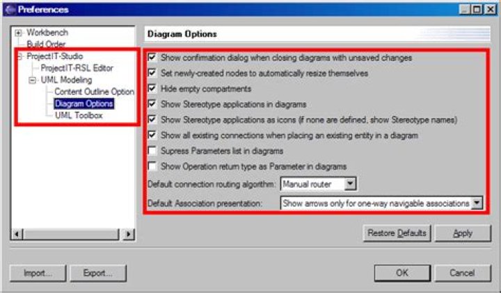 Screenshot of the Preferences dialog