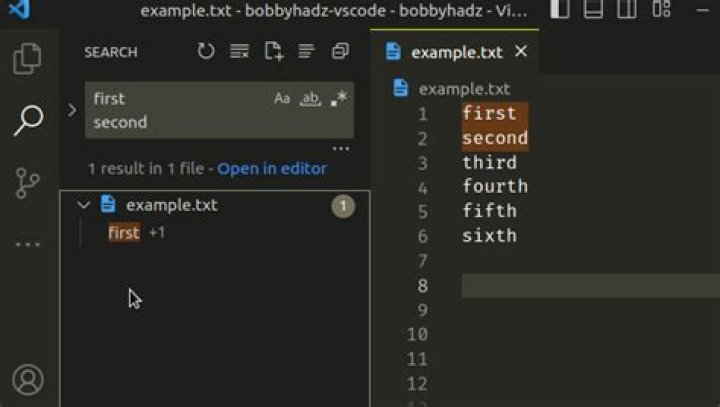 Search and replace with vscode