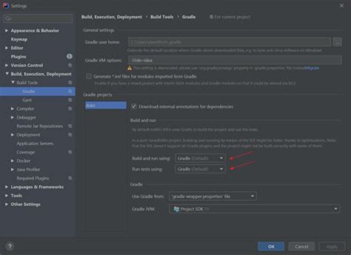 Setting the Gradle used by the IDE