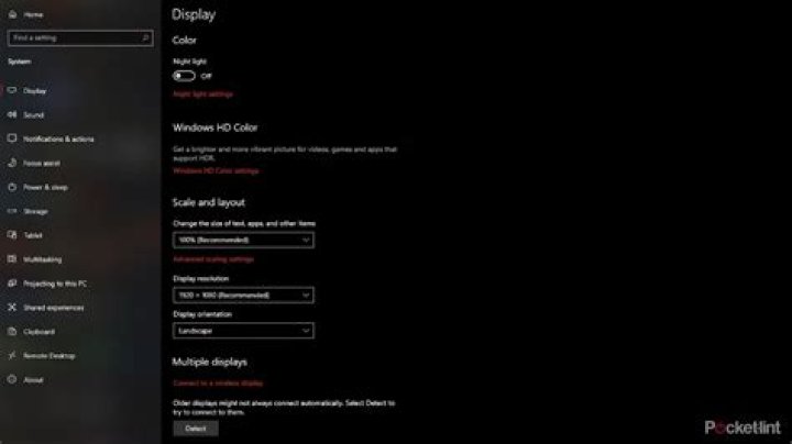 Settings -> Advanced screenshot