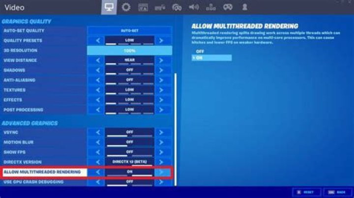 Should i keep multithreaded rendering fortnite?