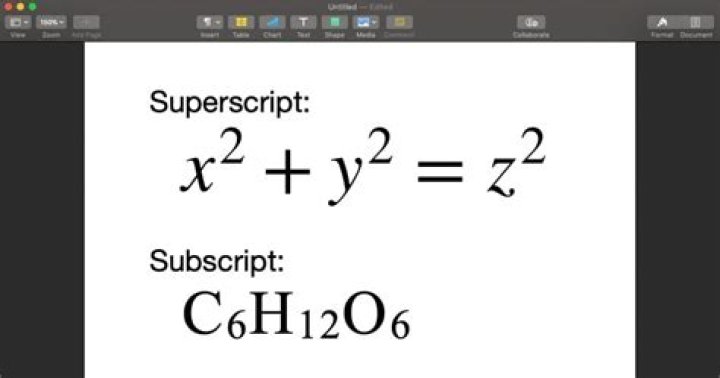 Superscript maths example
