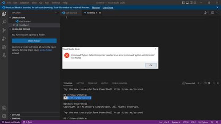 The error in the editor