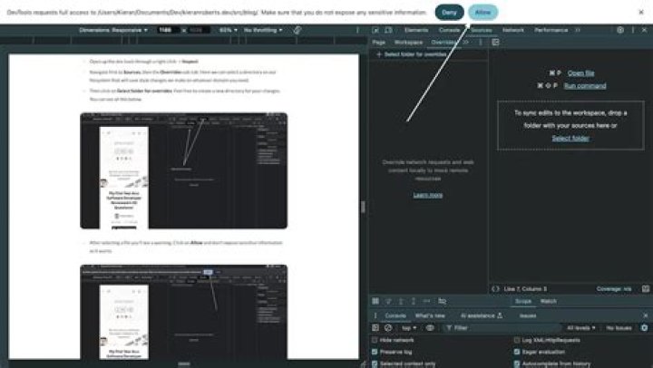 The Overrides sub tab in Chrome Developer Tools