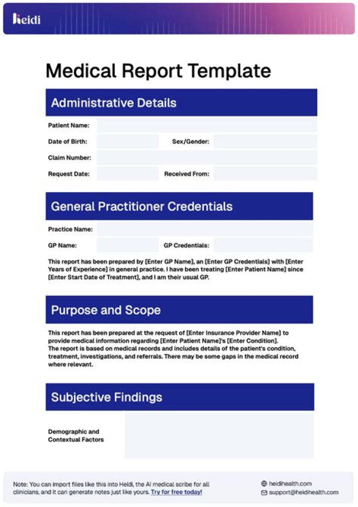 The resulting report in PDF format