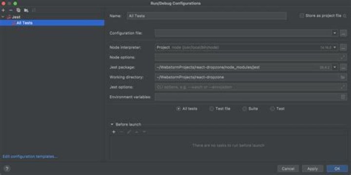 Webstorm Jest panel