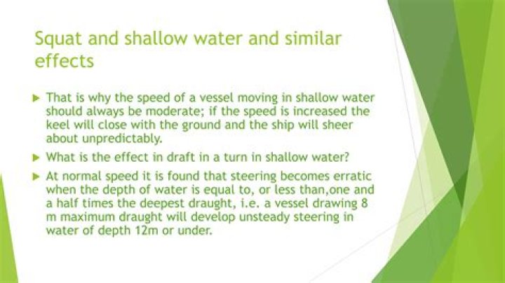 What is the effect in draft in a turn in shallow water?