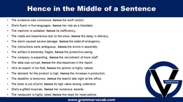 When to use hence?
