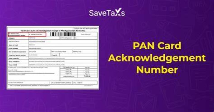 Where is acknowledgement number in pan card?