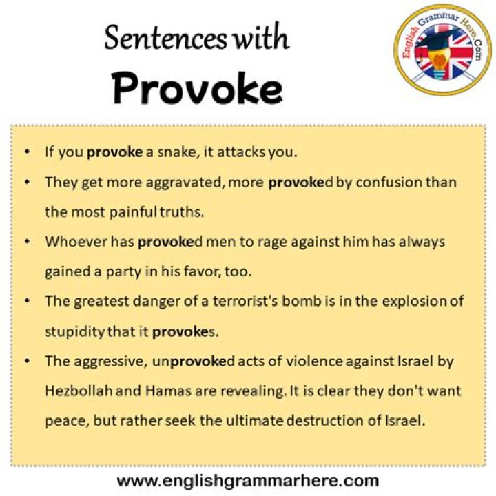 Where to use provoke in a sentence?